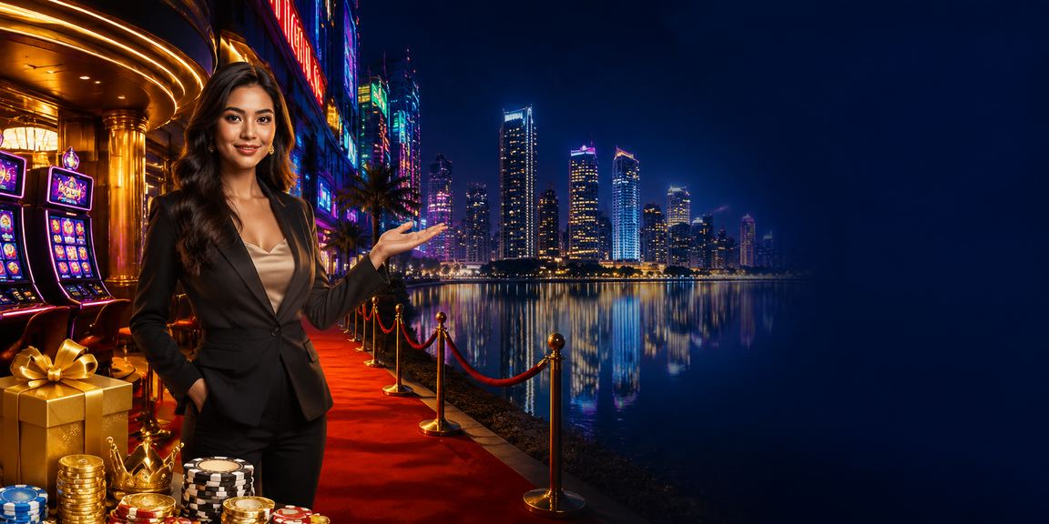 Tampilan platform betting online dengan efek neon dan antarmuka game malam hari