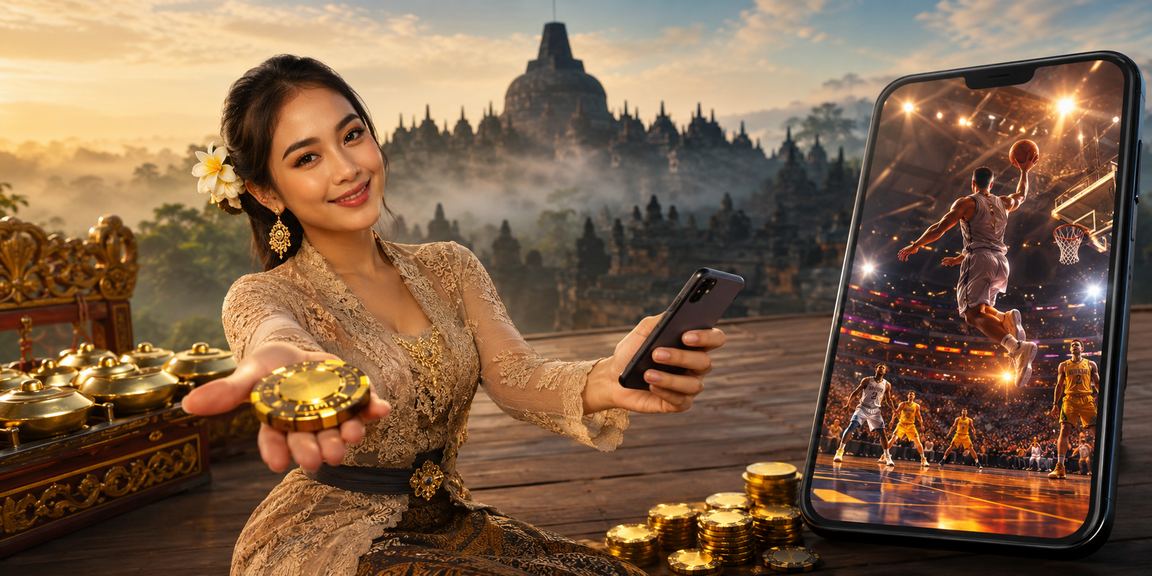 Pengguna Indonesia memantau odds taruhan basket dari perangkat mobile