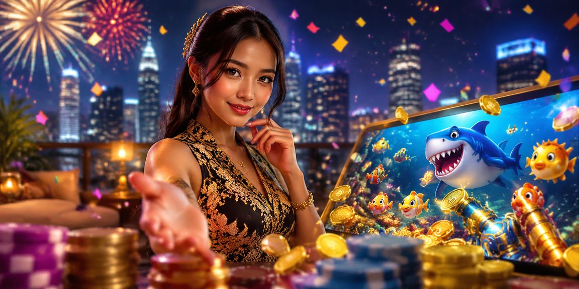 Suasana festival permainan dan hiburan online dengan nuansa VIP eksklusif